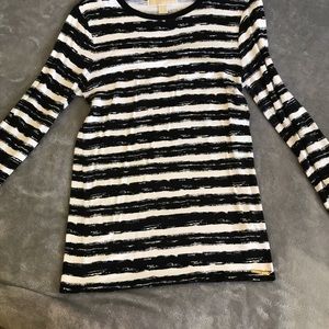 Black and white striped Michael Kors top